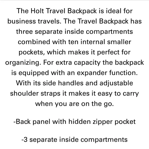 CATERPILLAR HOLT TRAVEL BACKPACK NEW - Picture 7 of 8
